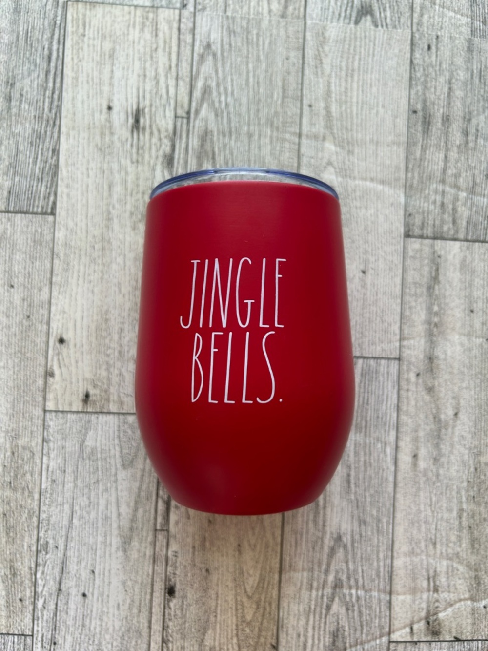 Rae Dunn Red 'JINGLE BELLS' Holiday Stemless Tumbler